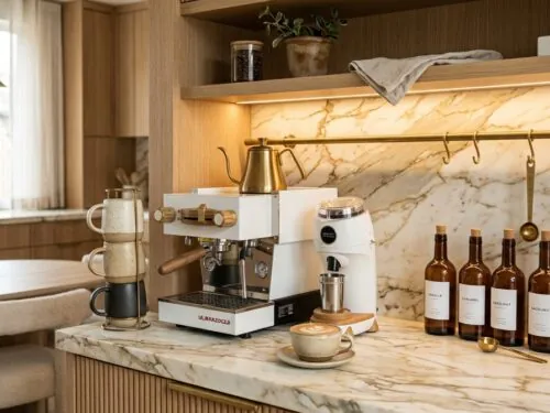 Aesthetic coffee bar station