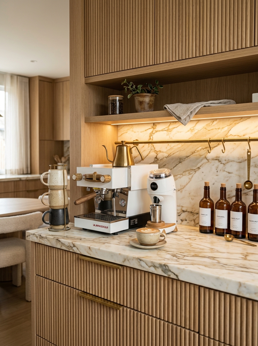 Aesthetic coffee bar station